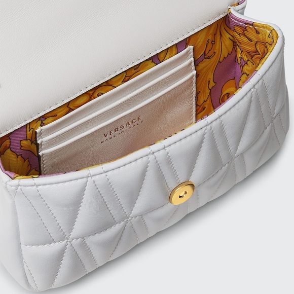 NWT Authentic VERSACE Virtus Quilted Medallion Shoulder Bag White BRAND NEW!!! - Picture 13 of 17